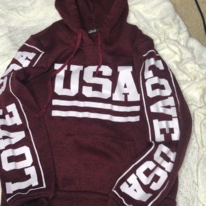 Burgundy hoodie